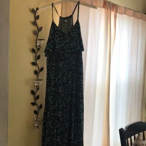 Black with blue floral Lauren Conrad Maxi dress